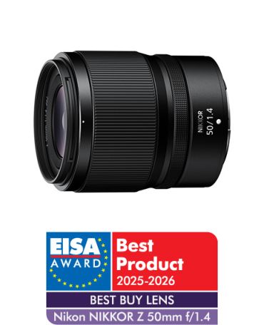 Prmio "Best Buy Lens" 2025-2026 obtido pela NIKKOR Z 50mm f/1.4 da Nikon