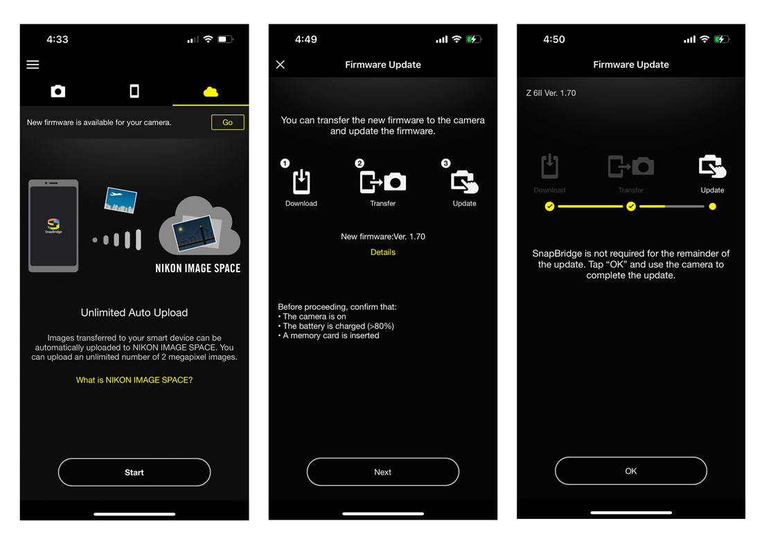 Descarregue atualizaes de firmware no SnapBridge