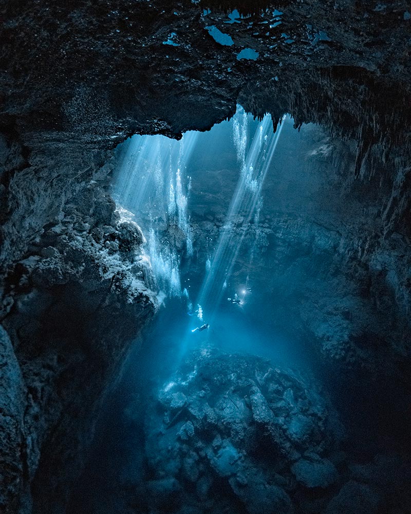 Gruta "El Pozo" da Pen�nsula de Yucat�n, M�xico. D850 + NIKKOR AF-S Fisheye 8-15mm f/3.5-4.5E ED, f/4.5, 1/25 seg., ISO 1250.